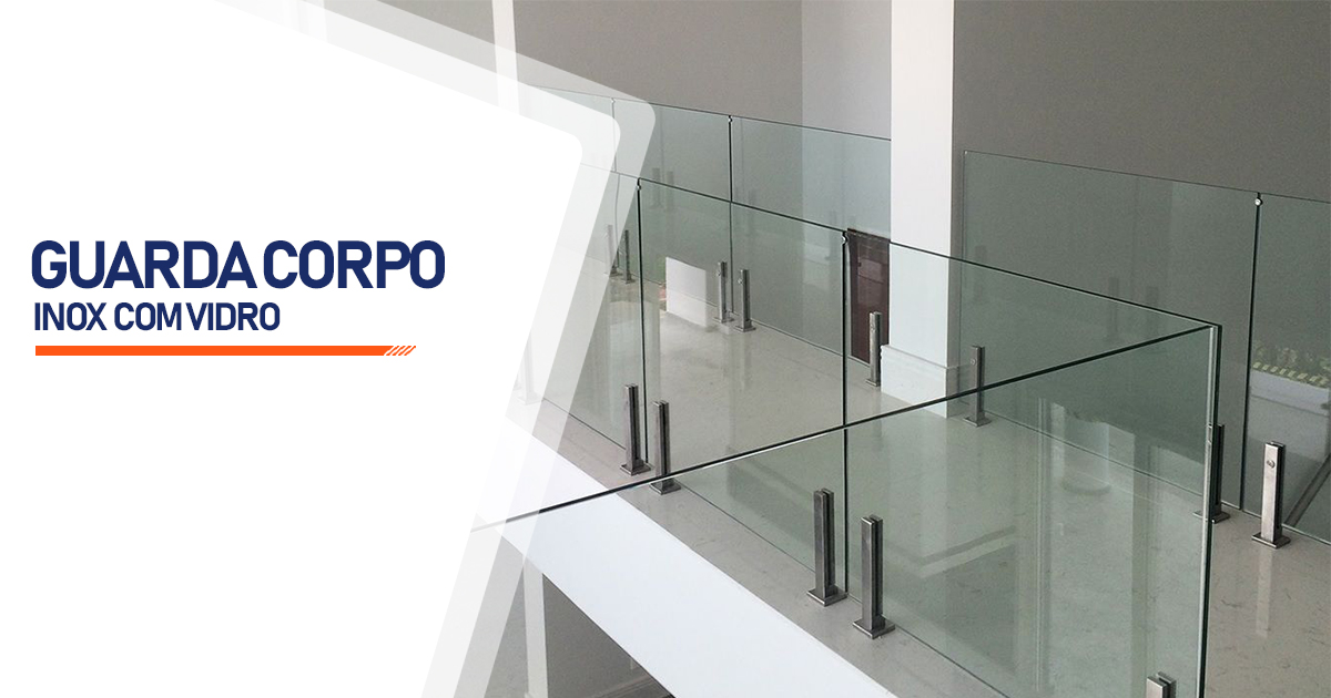 Guarda Corpo de Inox com Vidro  Jandira Centro SP